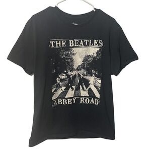 𝅺the Beatles Black Abbey Road Graphic Short Sleeve Tee